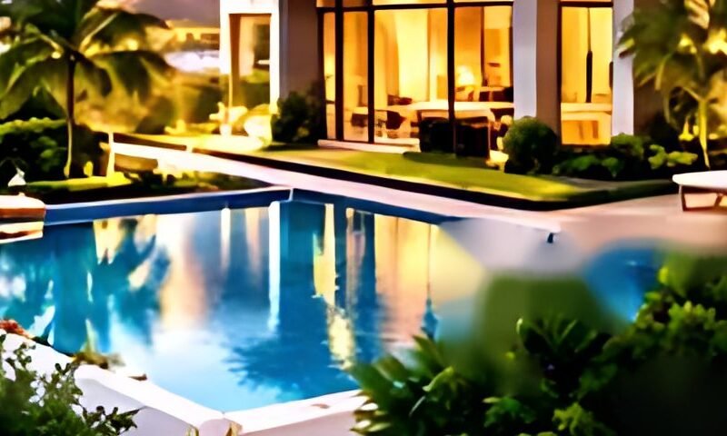 Infinity pool and landscaped deck