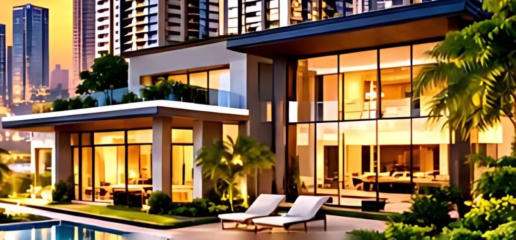 Modern luxury villa with pool
